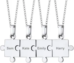 PROSTEEL personalisiert Puzzle-Teile Anhänger Kette 2/3/4/5/6/7/8 Stücke mit 55c