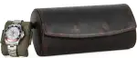Hiram Uhrenrolle-Etui aus echtem Leder für 3 Uhren, mit herausnehmbarem Kissen, tragbarer Schutzorganizer