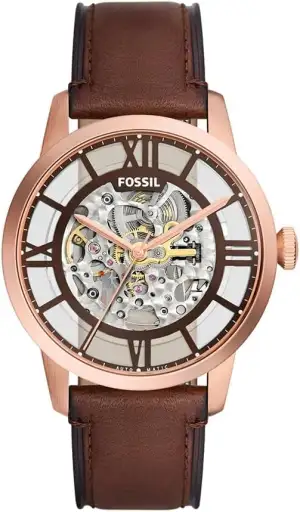 Fossil Townsman Herrenuhr, Automatik-Dreizeigerwerk mit Edelstahl- oder Lederarm