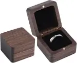 Ringbox Holz, Massive Walnuss Handgefertigte Ringschatulle Verlobungs für Hochzeit, Verlobung, Heiratsantrag, Tägliche Lagerung