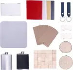 70-teiliges Material-Set für Laser-Gravur, inklusive Holz, Metall und Acryl - DIY Starter Kit für...