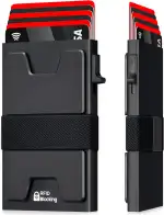 LXMY Kartenetui Herren, Kreditkartenetui RFID Schutz, Aluminium Slim Geldbörse Herren, mit Langlebiger Erweiterbarer Rückplatte, Geeignet Geschenke für Männer