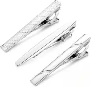 3 Stück Krawattenklammer Set für Herren – Klassische Krawattennadel aus Kupfer f