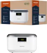 Grundig UC 6620 Ultraschallreiniger mit Timerfunktion, hocheffiziente Reinigung mit Ultraschall, Doppelwellen-Prinzip, 500 ml Wassertank, 50 W Leistung, integrierter Uhrenhalter, Weiß