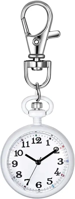 JewelryWe Karabineruhr Taschenuhr mit Karabiner Schlüsselanhänger FOB Clip-on Qu