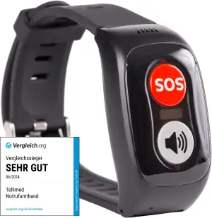 tellimed Carino 4G GPS Notfallarmband Senioren mit GPS Ortung, Telefonfunktion, 