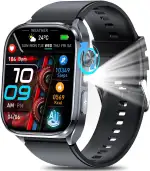 2026 Neu KI-GPT Smartwatch EKG/ΒΙυtｚυcker/ΒΙutdruck/Q&A Funktion 2.0"Gesundheitsuhr mit Harnsäure/BMI/Pulsuhr/HRV/Herzfrequenz,SpO2,Schlaf,Apnoe-Monitor,Bluetooth-Anruf,SOS,IP68+Wasserablass,LED-Licht