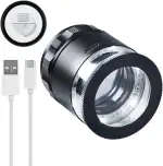 10-fache Lupe für Juweliere, wiederaufladbare Lupe mit Skalendiagramm, 6 LED-Lichter, 25 mm Sicht...
