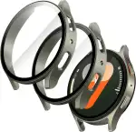 JETech Hülle mit Schutzfolie für Samsung Galaxy Watch 7 40mm, Gesamt Schutzhülle, Eingebaut Gehärteter Glas Displayschutz Hohe Empfindlichkeit, 2 Stück (Grün)