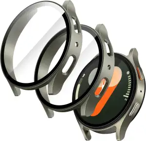 JETech Hülle mit Schutzfolie für Samsung Galaxy Watch 7 40mm, Gesamt Schutzhülle