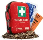 FLEXEO Erste Hilfe Set “Traveller” | 50-teilig | Inkl. Brandgel, Augenspülung, Fingerschiene | im...