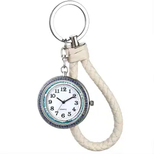 JewelryWe Karabineruhr Taschenuhr mit Karabiner Schlüsselanhänger Analog Quarz F