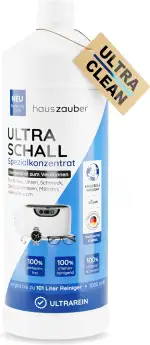hauszauber - Ultraschallreiniger Konzentrat [EXTRA ERGIEBIG] 1000 ml - Reinigt Brillen, Schmuck, ...