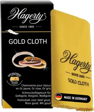 Hagerty Gold Cloth Goldputztuch 36 x 30 cm I Imprägniertes Gold Reinigung Schmucktuch aus Baumwolle für erneuerten Glanz I Effizientes Schmuck Poliertuch für Gelbgold Rotgold Rosegold Weißgold