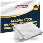 Gold Poliertuch für Schmuck & Münzen - Goldputztuch - Putztuch zur Reinigung & Pflege von Gold, Rosegold & Weißgold - Schmuckputztuch für Goldschmuck made in Germany