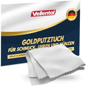Gold Poliertuch für Schmuck & Münzen - Goldputztuch - Putztuch zur Reinigung & Pflege von Gold, Rosegold & Weißgold - Schmuckputztuch für Goldschmuck made in Germany