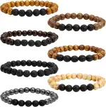 MILAKOO Lava Rock Stein Perlen ätherisches Öl Diffusor Armband für Männer Frauen Holz Perlen Armband