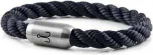 Fischers Fritze Armband Segeltau Makrele marineblau gedreht - Handgemacht im Ges