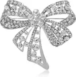 Yuanchu Damen Brosche,Strass Brosche mit Großer Schleife Glitzernde Damen Anstecknadeln Diamant Broschen für Partys Bankette Schal dekoriert Kleidung Modeschmuck Mantel Zubehör Schmuck Geschenke