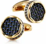 Manschettenknöpfe Herren, gold manschettenknöpfe, klassische Manchettenknoepfe Herren mit Geschenk Box, Shirt Manschettenknöpfe für Tanzparty Hochzeit, Bräutigam, Business