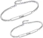 Armband mit Gravur | Partnerarmbänder mit Gravur | Hochwertiges Pärchenarmband in Silber | Persönliche Namensgravur | Freundschaftsarmband