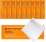 K&F CONCEPT 10 Stück Mikrofaser Reinigungstuch,Reinigungstücher Set für Kamera,Objektiv,Filter,Brille,Display,Smartphones,Tablet, 15 * 15cm Einzel vakuumverpackung