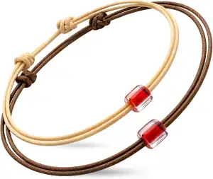 Armbandpaar – Minimalistische Partnerarmbänder im 2er Set aus gewachster Baumwol