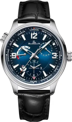 Uhren Herren Automatik mit GMT, Gangreserve, 24h Anzeige & Zeigerdatum - Saphirg