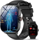 2026 Neu smartwatch EKG/24h blutdruckmessung/ΒΙυτｚυcker/Gesundheitsuhr HRV Herzfrequenz SpO2 Apnoe-Monitor 2.01"blutdruck uhr/Harnsäure/Bluetooth-Anrufe,SMS&App-Benachr/Schlaf herren damen Senioren