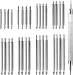 33 Stück Uhren Federstegwerkzeug Set, Stifte für Uhrenarmband Uhrmacherwerkzeug Set Uhrenwerkzeug Federstifte für Uhrenarmbänder Edelstahl Uhrenarmband Link Pins Federstifte Uhr Entferner Repair Tool