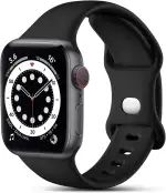 CeMiKa Kompatibel mit Apple Watch Armband 44mm 42mm 45mm 46mm 49mm, Ersatz Silikon Sport Armbänder Kompatibel mit iWatch Armband Series 11 10 9 8 7 6 5 4 3 2 1 SE SE3, Damen Herren, Schwarz