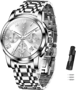 Taxau Uhren Herren Chronograph Analogue Quartz Uhr Armbanduhr Herren Edelstahl m