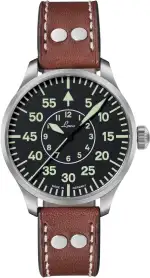 Laco Fliegeruhr, Automatikuhr, Edelstahlgehäuse, Saphirglas, 5 bar, Made in Germany