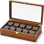 Oirlv Massivholz Uhrenbox Watch Box Organizer mit Deckel 10 Uhrenaufbewahrung Uhrenkoffer mit Her...