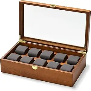 Oirlv Massivholz Uhrenbox Watch Box Organizer mit Deckel 10 Uhrenaufbewahrung Uhrenkoffer mit Her...