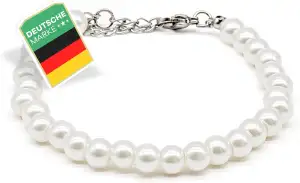 Netrox - Handgefertigtes Perlenarmband - Weißes Glasperlen Armband für Herren un