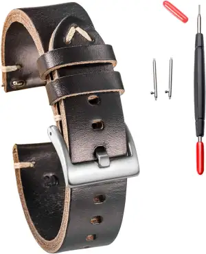 Weich Horween Leder Armband 18-22mm Schnellwechsel - Vollriemenleder mit Bürstet