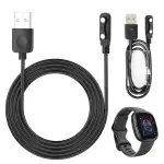 Smart Watch Ladekabel, Universal Magnetisch SmartWatch Zubehör Ladekabel 2 Polig Kabel, Ladegerät Kontakt Pitch Abstand 4 mm (Schwarz)