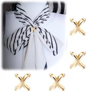 4 Stück X-Förmig Tuchring,Ästhetisch Scarf Clips,Schal Schnalle X Förmig Schmuck