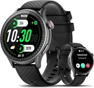 Smartwatch Herren Damen, 1,46" AMOLED Fitnessuhr mit Telefonfunktion, 110+ Sport