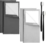 6-teiliges Schmuckreinigungsset, bestehend aus 2 Schmucktüchern und 2 ultraweichen Bürsten, Polie...