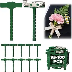 95 Stück Dreieck-T-Plastikbrosche, Grün, Exquisit Sicherheitsnadeln, Anstecknade