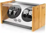 Watch Winder Smith Uhrenbeweger für 4 Uhren – Automatischer Uhrendreher mit 4 Laufmodi, leisem Japan-Motor & wahlweiser AC-/DC-Stromversorgung