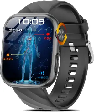 2026 Neue Smartwatch EKG+HRV/Harnsäure/BMI Herren Damen 1,97" AMOLED Gesundheits