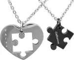 Personalisierte Puzzle-Herz-Halskette für Paare – Edelstahl Partnerketten mit Gravur, Kette mit Gravur, Set aus 2 Teilen, Geschenk für Paare, beste Freunde, die Freundin zu Weihnachten