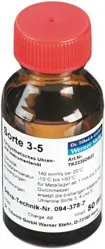 Uhrenöl Nr. 3-5 – Klassisches Uhrenöl für mittelgroße bis große Uhrwerke, für Uhrwerkelager aus Metall, ohne Steine sowie Zugfederwindungen – Inhalt: 50 ml – C334916