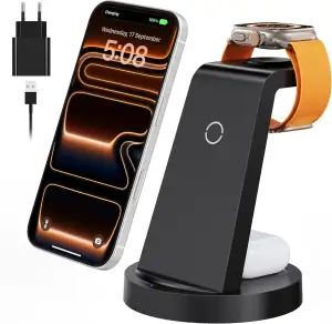 3 in 1 für iPhone Ladestation Schnelles Kabelloses Ladegerät - Wireless Charger 