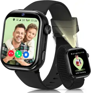 Smartwatch Kinder mit GPS und Telefon, Kinderuhr mit Videoanruf Voice Chat, Zwei
