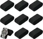Amexo 8 Stück Armbanduhr-Kissen, Schwammmaterial aus Samt Uhrenkissen für Uhren Armbänder und Schmuck, 8×4.5×3cm Mini Uhrenhalter für Schmuck Display, schwarz