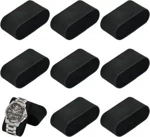 Amexo 8 Stück Armbanduhr-Kissen, Schwammmaterial aus Samt Uhrenkissen für Uhren 